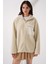 Kadın BDART Cep Detaylı Oversize Peluş Ceket Krem Doğal 4