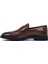 Erkek Kahverengi Deri Klasik Loafer 25WFD620918 2