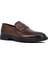 Erkek Kahverengi Deri Klasik Loafer 25WFD620918 6