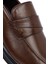 Erkek Kahverengi Deri Klasik Loafer 25WFD620918 9