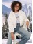Kadın BDART Sahte Kürk Leopar Desenli Kapşonlu Crop Hoodie Natural 1