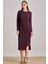 Midi Bordo Simli Elbise 1