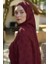 Welness Logo Desen Şal 01103025-BORDO 1