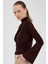 Acı Kahve Balıkçı Yaka Drapeli Bluz 2517 2