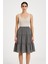 %100 Pamuk Müslin Gri Kat Kat Etek – Lastikli Bel, Yazlık Kadın Etek 2