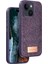 iPhone 14 Bright Simli Kapak - Derin Mor 1