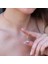 Elips Elmas Montür Rose Gold Gümüş Kolye 4