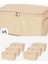 6'lı Bej Küçük Boy Çizgili Bavul Iç Organizer Seti 30X20X15 cm 1