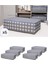 6'lı Gri Kare Desenli Ekoseli Yatak Düzenleyici, 75X40X20 cm 1