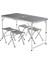 Funky Chaırs Tabureli Katlanabilir Piknik Masası Seti -Füme 1