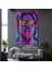 Neon Renkli Kadın Portre Cam Tablo – Pop Art Sanat Tarzı – Dekoratif Modern Poster 1