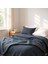 Waffle %100 Pamuk Premium Yatak Örtüsü Lacivert Renk Tek Kişilik 160X240 cm 3
