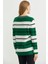 Çizgili V Yaka Triko Kazak - Yeşil 5