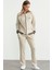 Şerit Detaylı Scuba Eşofman Takım - Bej 5