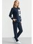 Oversize Parça Detaylı Tunik Eşofman Takım - Lacivert 5