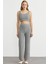Pamuk Crop Pantolon Triko Takım - Gri 1