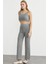 Pamuk Crop Pantolon Triko Takım - Gri 3