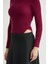 Yarım Balıkçı Fitilli Bodysuit Triko Kazak - Bordo 3
