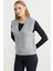 V Yaka Saç Örgü Triko Süveter - Gri 3