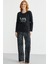 Yumuşak Dokulu Leopar Kombinli Rahat Takım - Siyah 1
