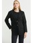 Düğmeli Cep Detaylı Yünlü Triko Ceket - Siyah 4