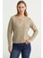 Dore Düğme Detaylı Yünlü Triko Hıırka - Bej 4