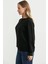 Yarım Düğmeli Yuvarlak Yaka Triko Kazak - Siyah 4