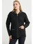 Fermuarlı Cep Detaylı Yünlü Triko Ceket - Siyah 2
