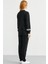 Oversize Parça Detaylı Tunik Eşofman Takım - Siyah 5