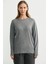 Bisiklet Yaka Yünlü Basic Triko Kazak - Gri 2