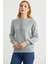 Yarım Düğmeli Yuvarlak Yaka Triko Kazak - Açık Gri 4