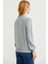 Yarım Düğmeli Yuvarlak Yaka Triko Kazak - Açık Gri 5