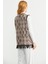 Desenli Bohem Yünlü Triko Yelek - Vizon 5