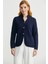 Hakim Yaka Cepli Yün Triko Ceket - Lacivert 3
