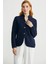 Hakim Yaka Cepli Yün Triko Ceket - Lacivert 4