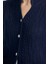 Hakim Yaka Cepli Yün Triko Ceket - Lacivert 5