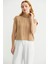 Tam Balıkçı Crop Triko Süveter - Kamel 5