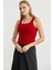 Saç Örgü Kare Yaka Triko Atlet - Kırmızı 5