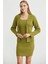 Ikili Elbise Hırka Triko Takım - Yeşil 3