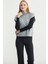 Tam Balıkçı Crop Triko Süveter - Gri 3