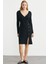 Kruvaze Düğme Detaylı Triko Elbise - Siyah 1