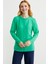 Bisiklet Yaka Motifli Triko Hırka - Yeşil 1