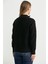 Geometrik Motifli Fermuarlı Yünlü Triko Hırka - Siyah 5