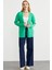 Saç Örgülü Rahat Kalıp Triko Hırka - Yeşil 4