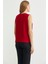 Selanik Örgü Düğmeli Yünlü Triko Yelek - Kırmızı 5