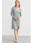 Kruvaze Düğme Detaylı Triko Elbise - Gri 2