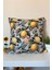 Limonlar ve Yaprak Desenli Kırlent Kılıfı 3D Punch Nakış Efekt Dijital Baskılı 43X43CM 1