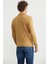 Polo Yaka Ekose Motifli Triko Kazak - Kamel 5