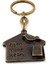 Home Ev Şeklinde Karikatüristik Çatıdaki Kuş Bronz Metal Anahtarlık KC228 4