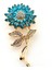 Mavi Zirkon Taşlı Ayçiçeği Çiçek Bahar Metal Yaka Süsü Broş RZ440 2